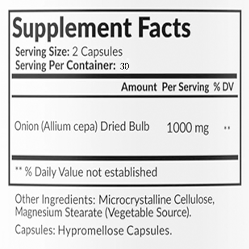 Natural Onion Extract 1000mg - - Herbal Supplement 评论和价格