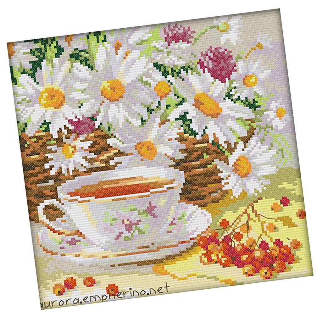 Cross Stitch Printed Canvas Ch - Chamomile Tea 评论和价格
